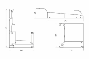 main profiles of the nuun eco pergola normal