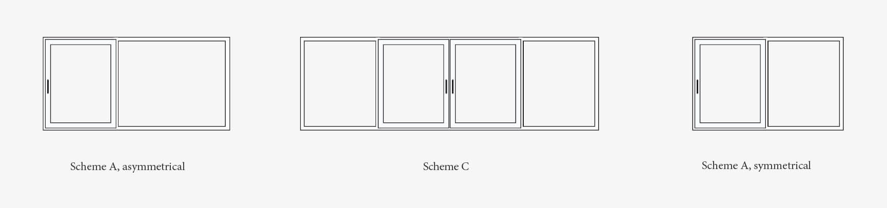 Almex smart slide neo Schemes of opening