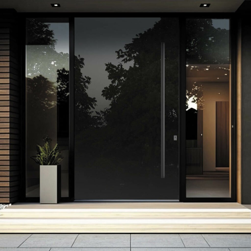 Modern front door design featuring Pivot 09 Doors with a sleek and elegant look